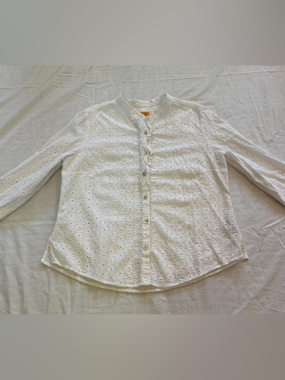 Ruby Rd. Women’s White Eyelet Embroidered Button-Up Collared Blouse Size 18